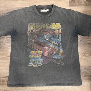 Gente Fina Chicago Racing Graphic T-Shirt Charcoal Mineral Wash Mens Large